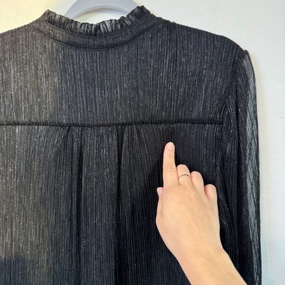 NWT Joie Pleated Shimmer Black Tunic 1X - Picture 6 of 7
